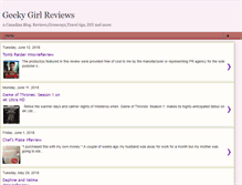 Tablet Screenshot of geekygirlreviewsblog.com